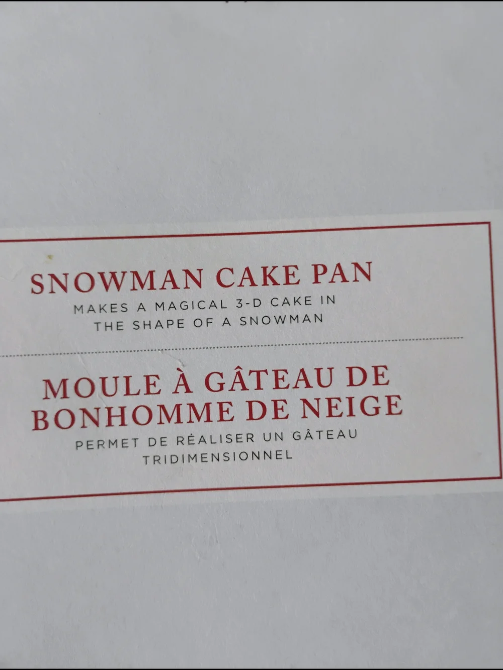 Nordic Ware Williams Sonoma Snowman Cake Pan NEW 10 Cup Christmas Bakeware